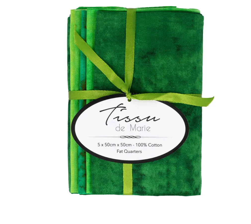 Fat quarters op rol groen - 5stuks